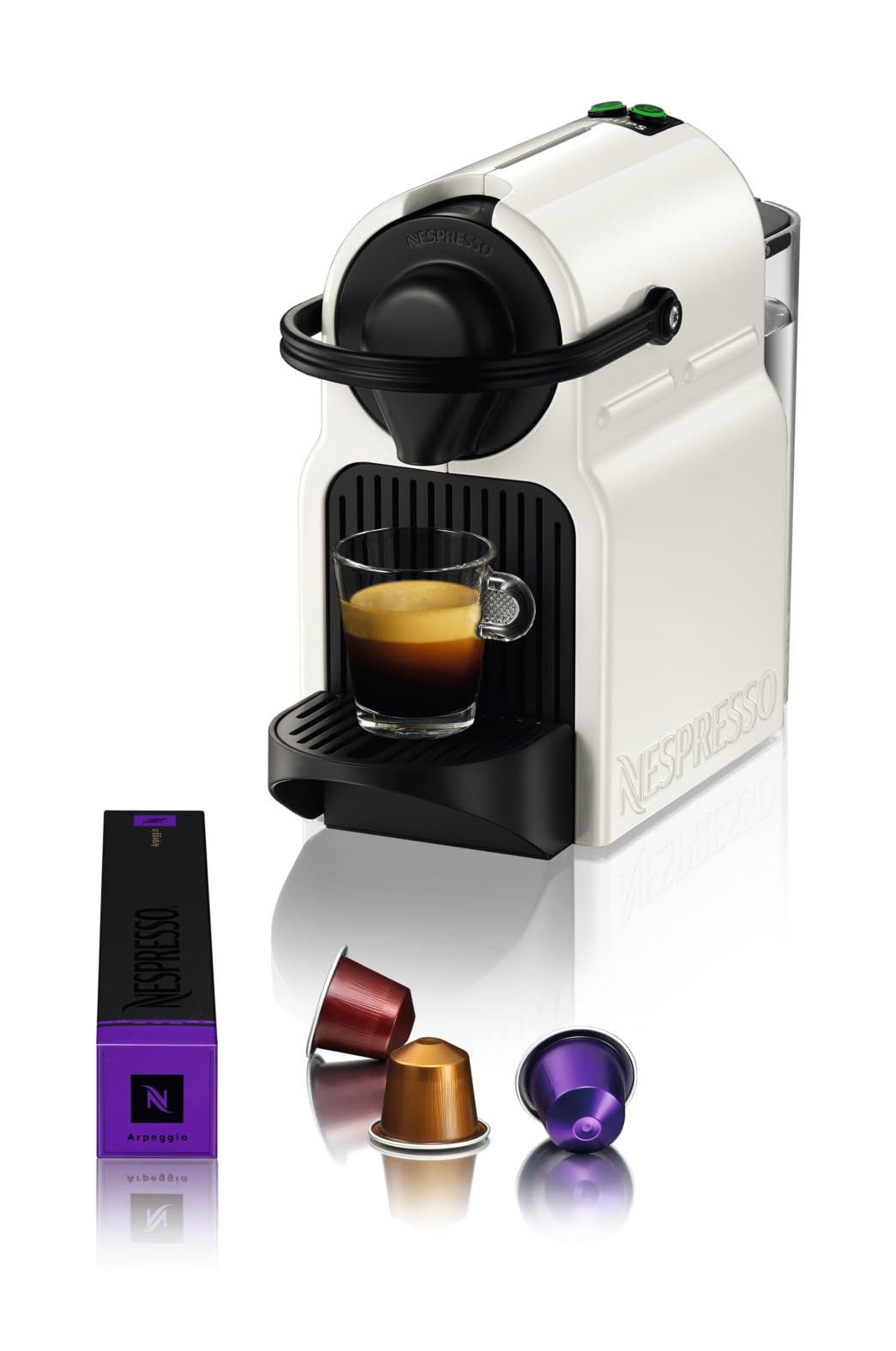 Nespresso Inissia – Cafetière Espresso Blanche, Format Grands Crus