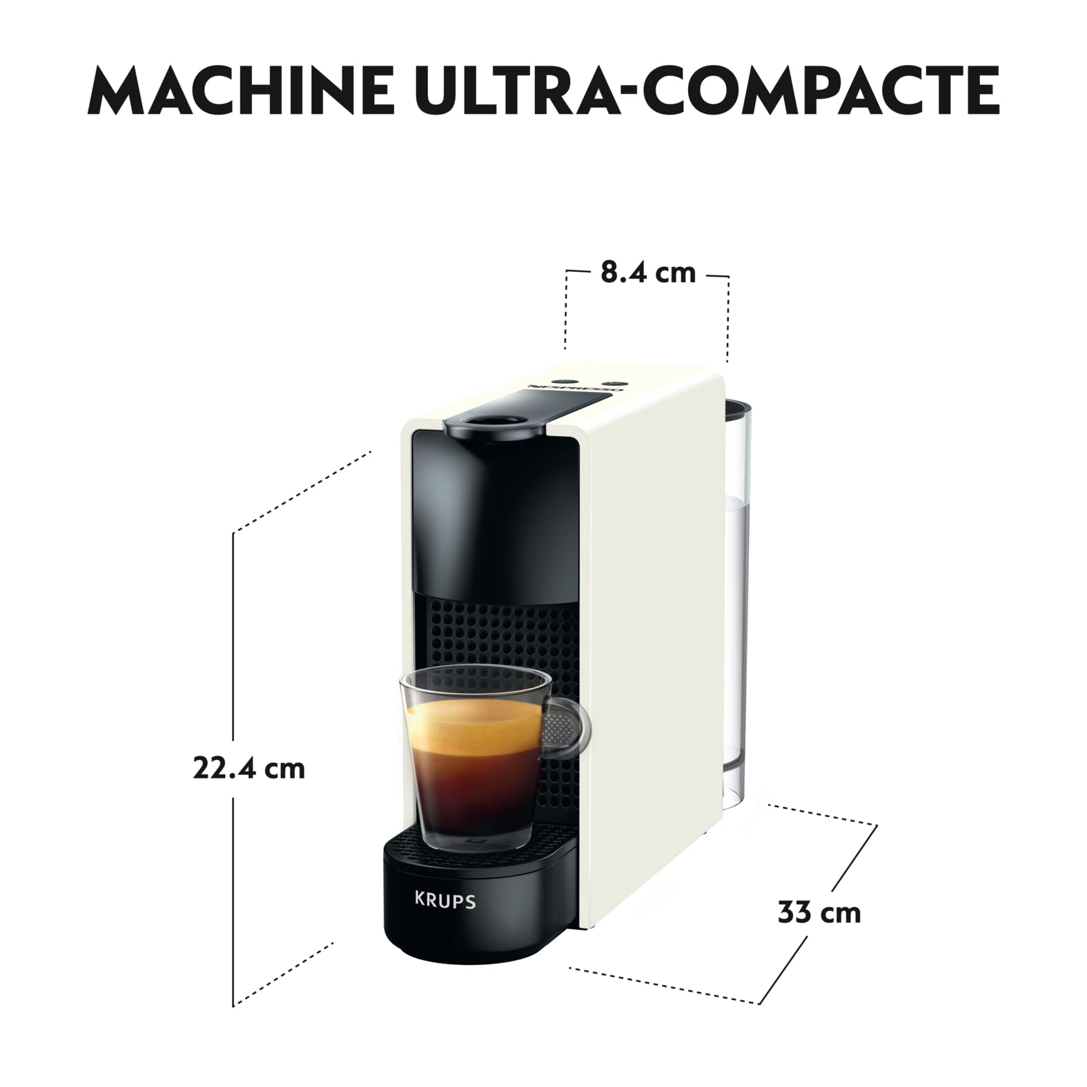 Nespresso Essenza Mini – Cafetière à Capsules Compacte, Blanc