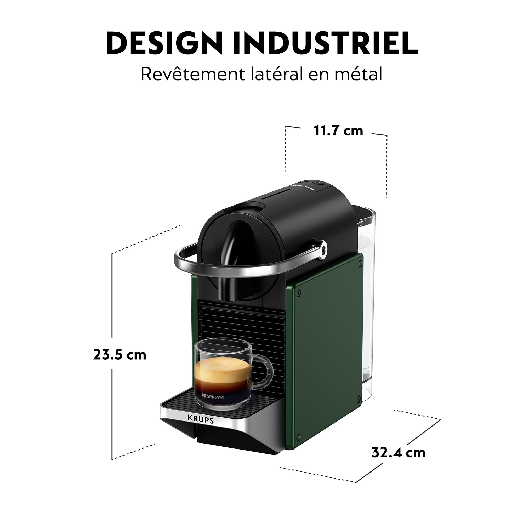 Nespresso Pixie – Machine à Café à Capsules, Vert Foncé