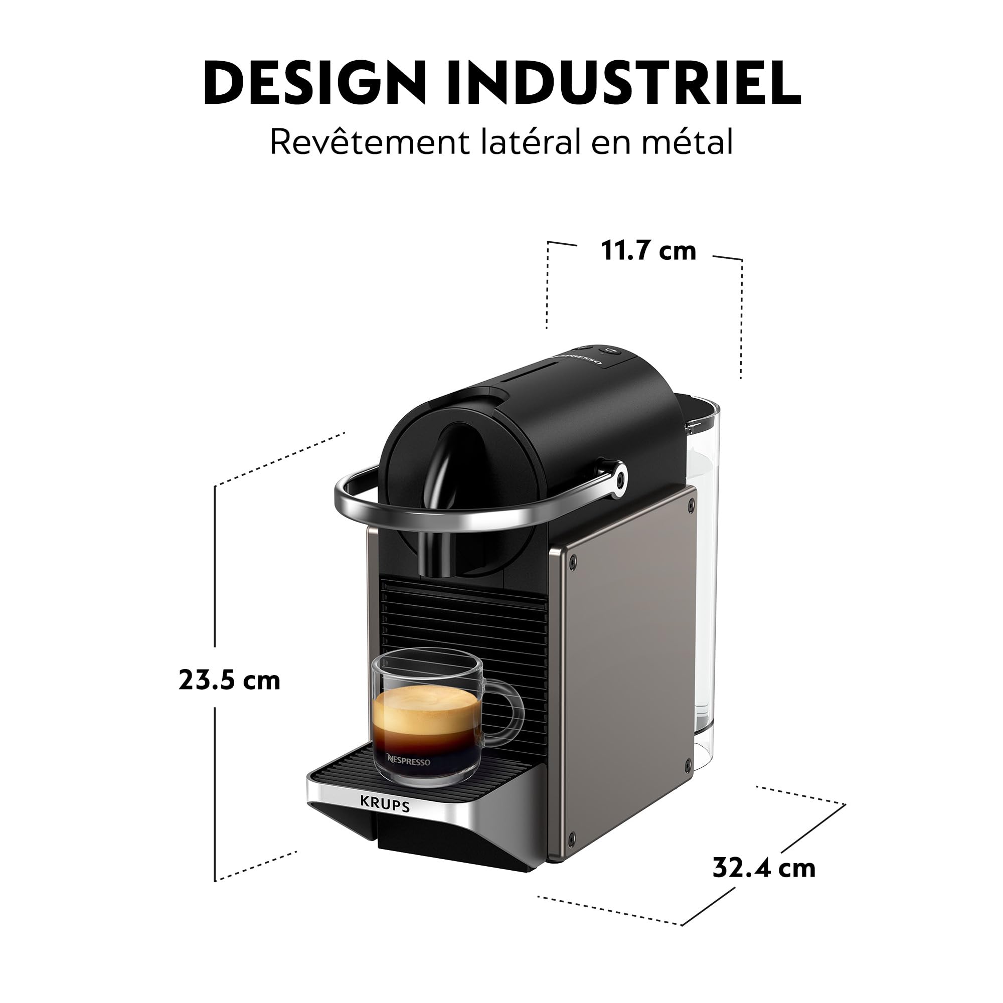 Nespresso Pixie – Machine à Café à Capsules, Titane