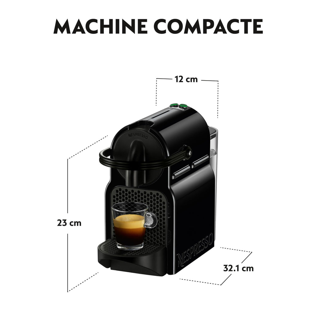 Nespresso Inissia – Machine à Café à Capsules Compacte, Noir