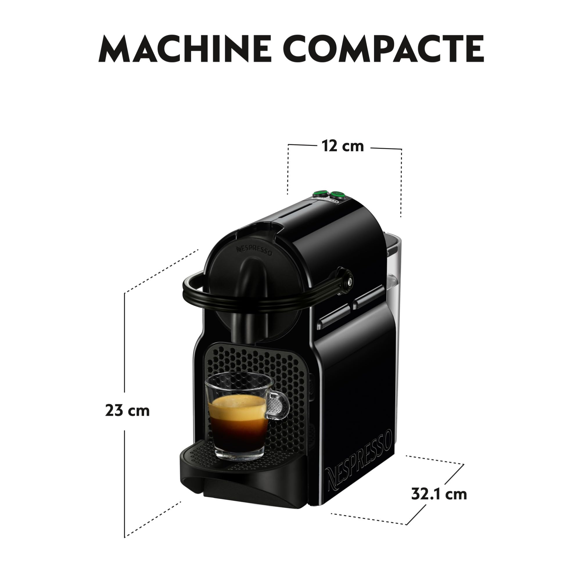 Nespresso Inissia – Machine à Café à Capsules Compacte, Noir