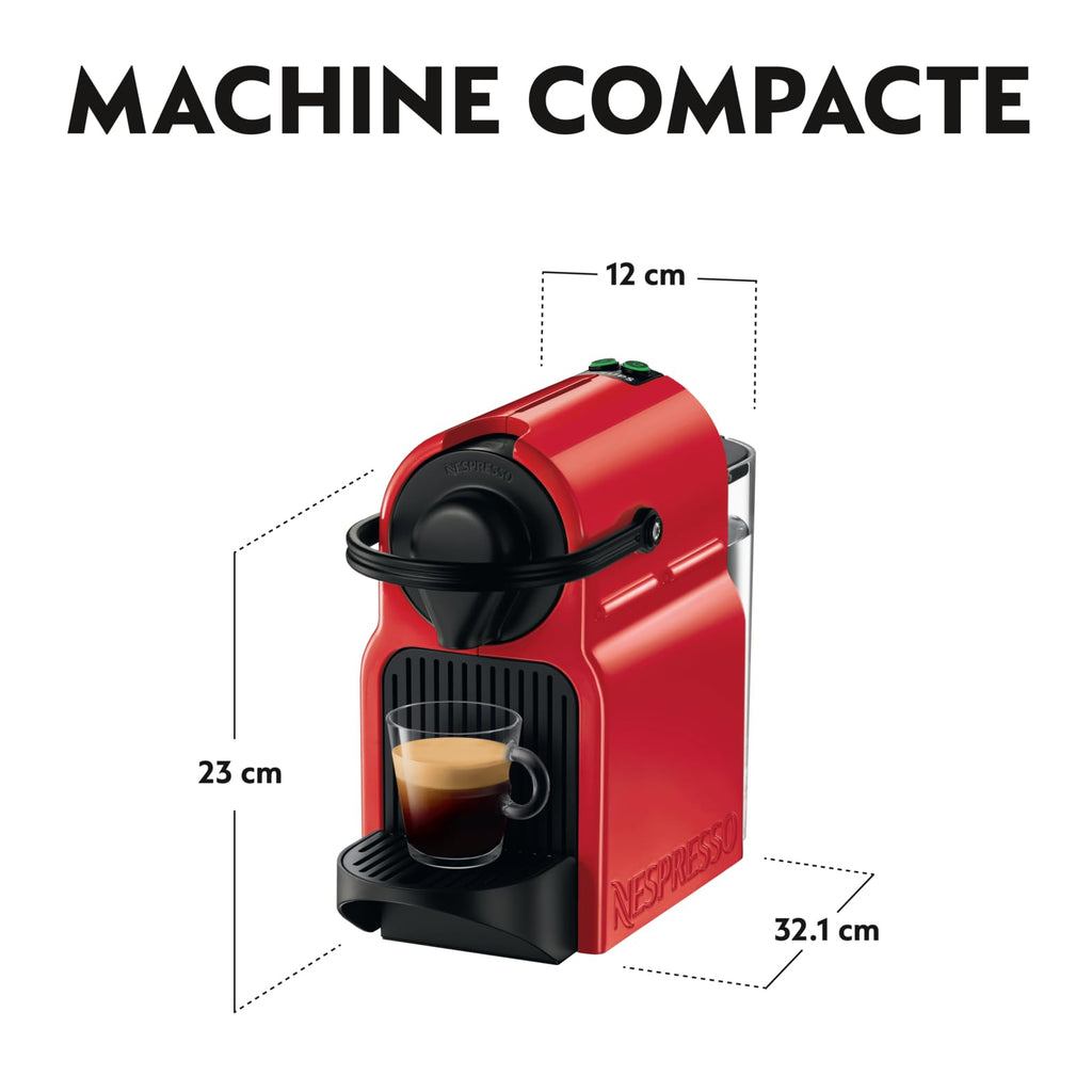 Nespresso Inissia – Cafetière Espresso Compacte, Rouge