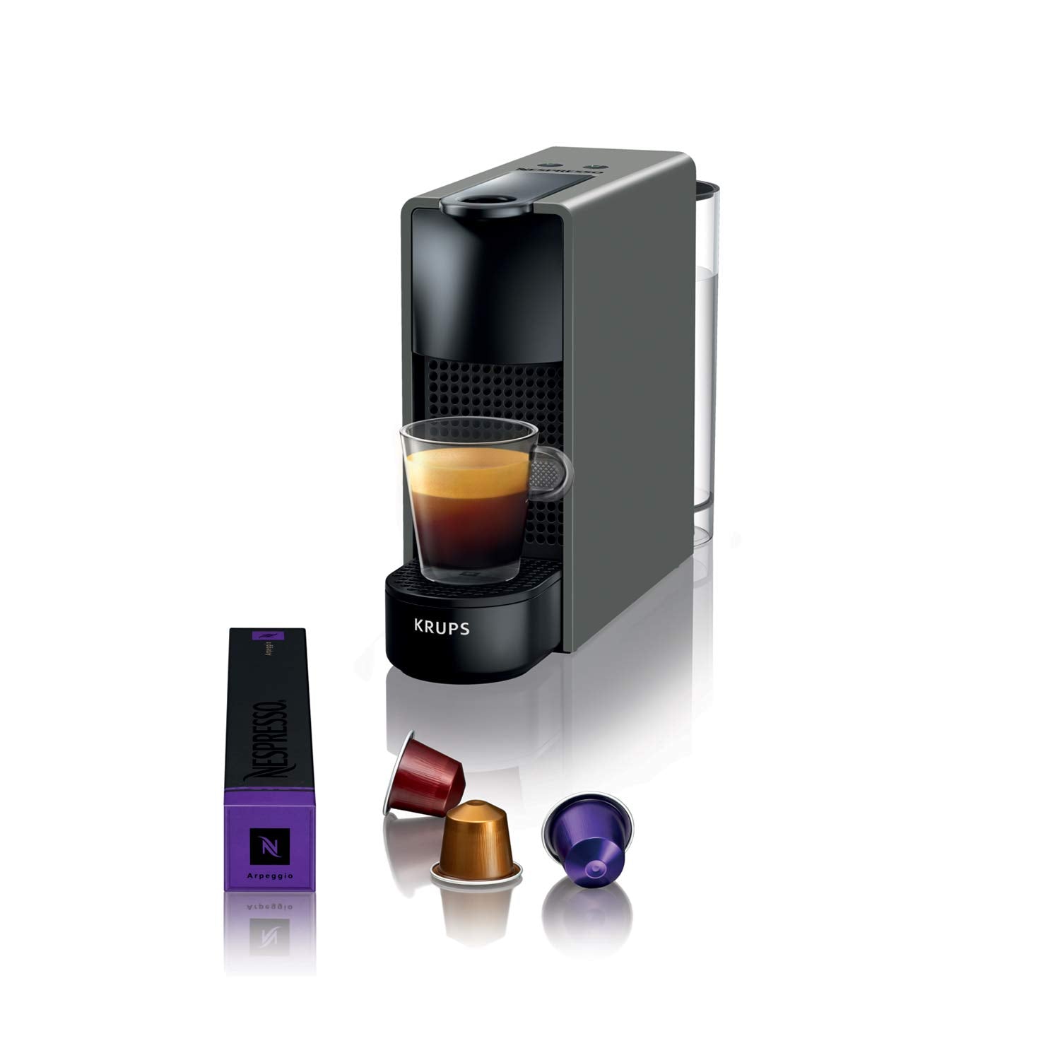 Nespresso Essenza Mini – Cafetière à Capsules Compacte, Gris Intense
