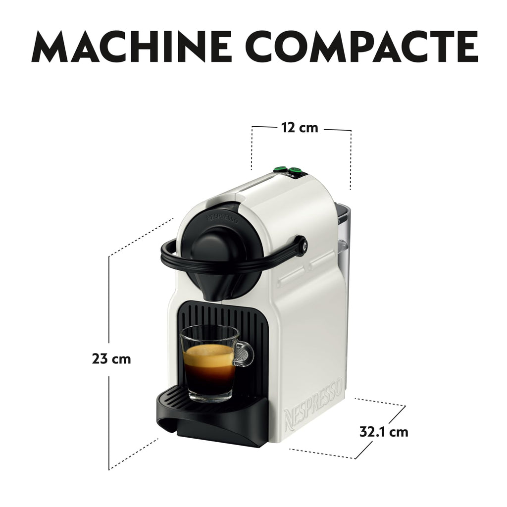 Nespresso Inissia – Cafetière Espresso Blanche, Format Grands Crus