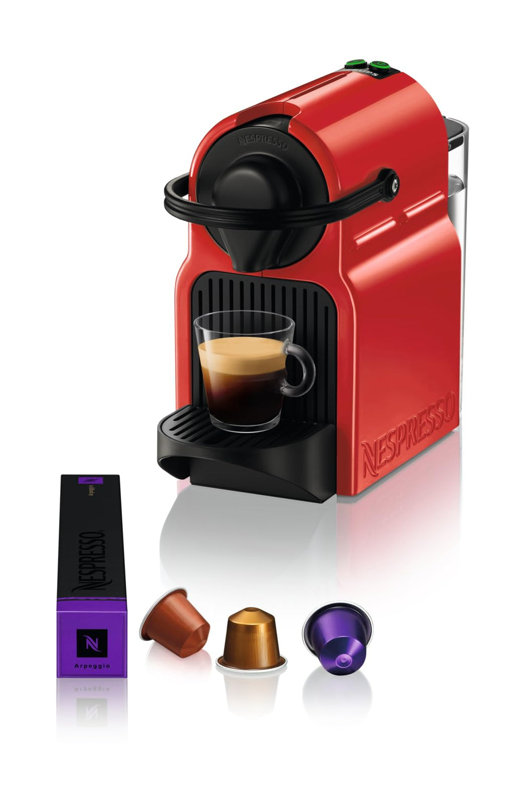 Nespresso Inissia – Cafetière Espresso Compacte, Rouge