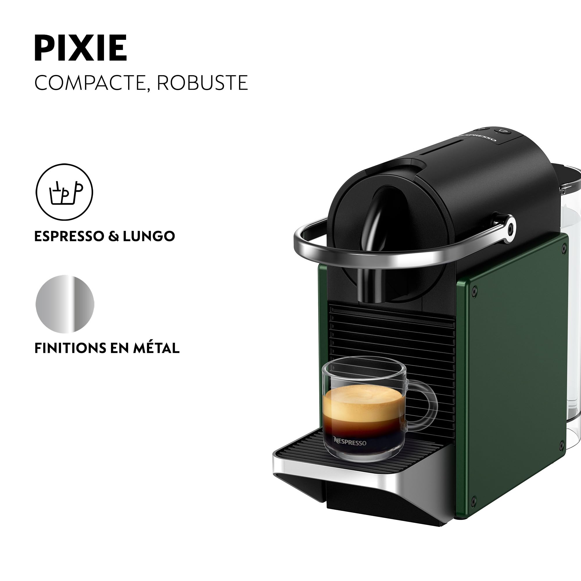 Nespresso Pixie – Machine à Café à Capsules, Vert Foncé