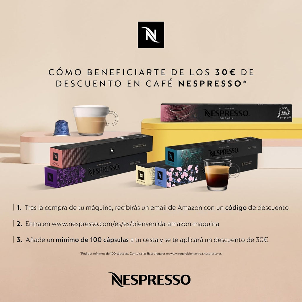 Nespresso Inissia – Cafetière à Capsules Espresso & Lungo, Rouge Rubis