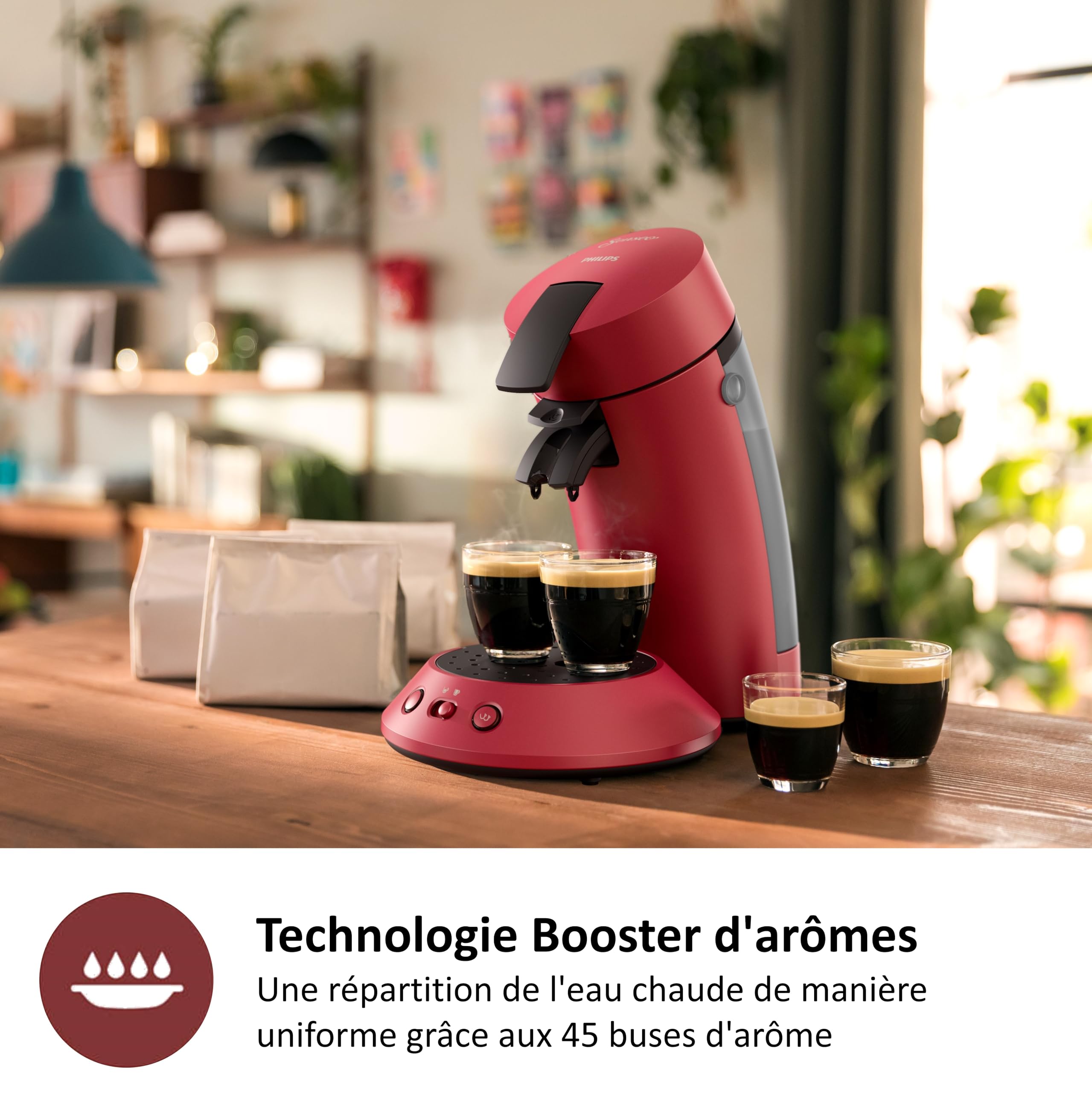 Cafetière à Dosettes SENSEO Original Plus Rouge (CSA210/91)